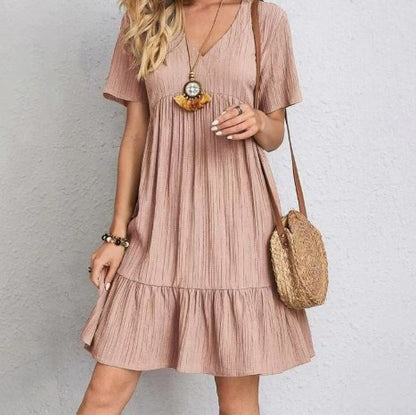 Eternal Elegance V-Neck Dress